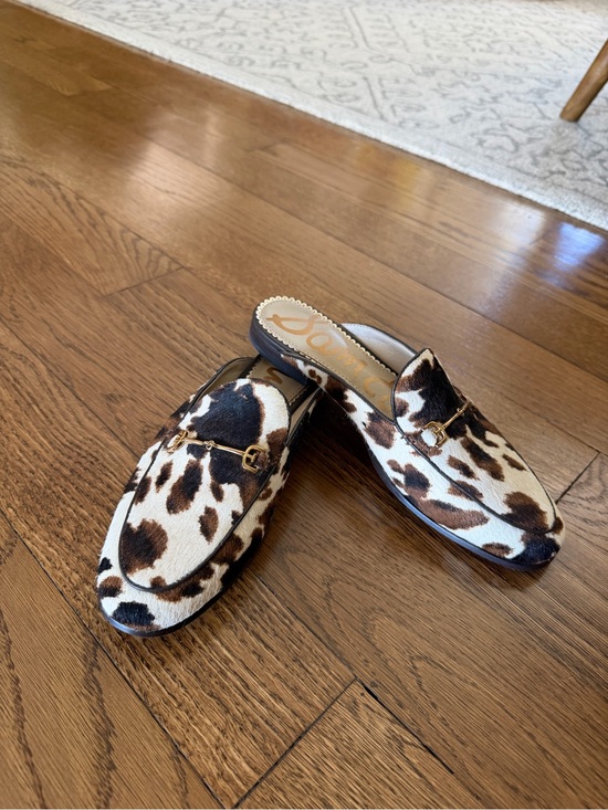 Sam Edelman Shoes - Sam Edelman Leopard-Print Faux-Hair Horsebit Mules in Brown and White